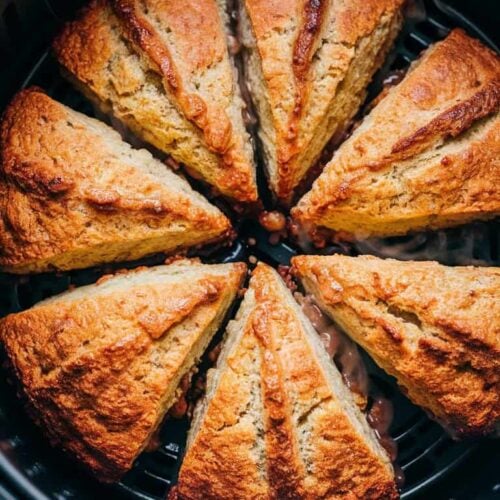 freshly cooked scones in air fryer
