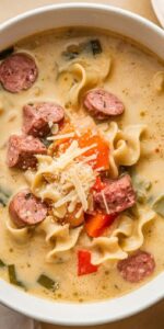 Creamy Parmesan Italian Sausage Soup