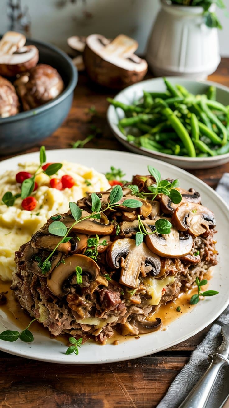 11. Mushroom and Swiss Meatloaf