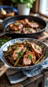 Balsamic Glazed Pork and Green Beans1