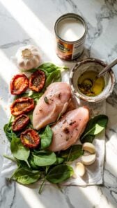 Ingredients For Instant Pot Creamy Tuscan Chicken
