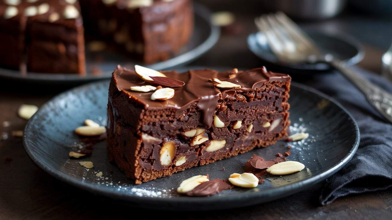 1 flourless chocolate almond cake a rich TlavuPeDTX DXs9HCXQhSQ IUa8oz0QSQO 0ZP2qaLKeQ