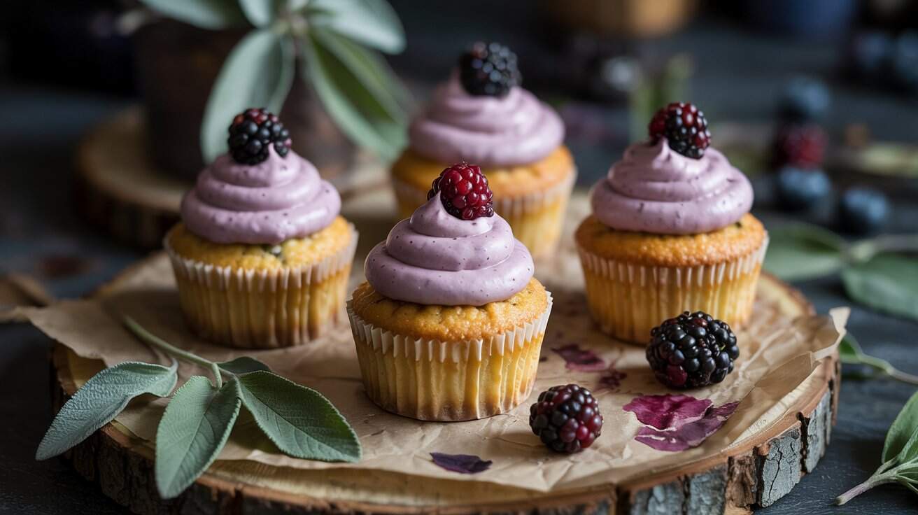 12 blackberry sage cupcakes an autumnal FLS7QF40RviSs4qrPRfQNA 8C6HWTOmRe2Z7j6Lh XEiQ