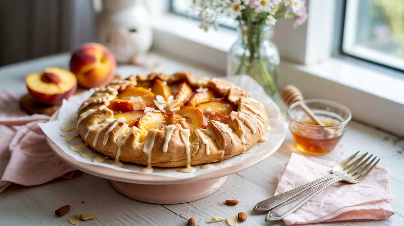 3 peach and honey galette with almond gl vdBwbFFMSKyTlMcJ4KWwBA e4sb7kETTvy6FvEMBxFr0A