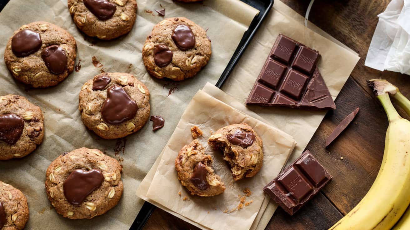 4 banana oat cookies with dark chocolate ymaxQ4sSTICJvn3sn3VxHg zYt5K7I2QmWCz pOsoCsVw