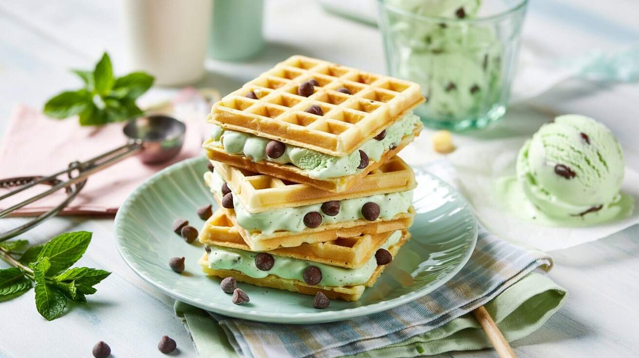 4 mint chocolate chip waffle ice cream s ZK64ZU0 SCOJ2CU aQGQLQ ATr7rooyRi 7V4ICdeJcXQ