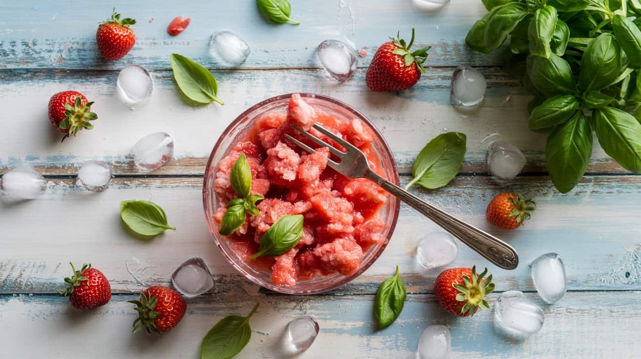 5 strawberry basil granita a summery fla 77YSQX6NQfmSYB76T29uTw O zAL48aRTOEZyn8c3oqDQ
