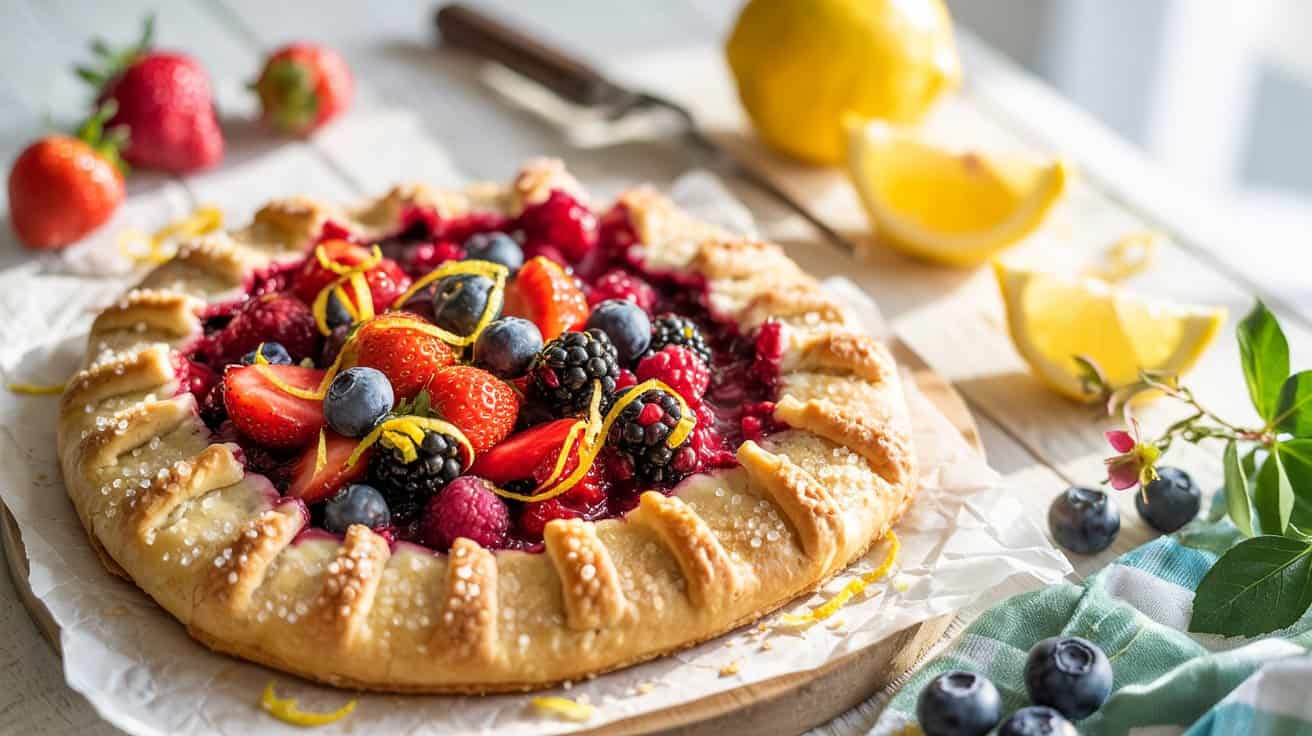 6 mixed berry galette with lemon zest a fsZEc0McT1GYYgoXNmHHsg bkZYdSAaQOi76UzRG5Aaeg