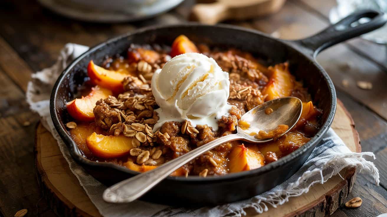6 peach crisp with oat topping a cozy go Pvty82BRFSvmi L G9UbQ 0pvNRu aRwmhVk9SxZ wTA