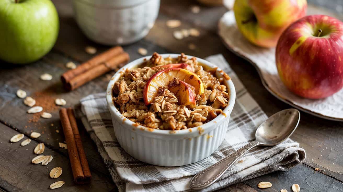 7 mini apple crisp for one a homey table l4PRTfl3TrKlSyfZaez65w VGngLkM0Tvu964rjChZHlQ