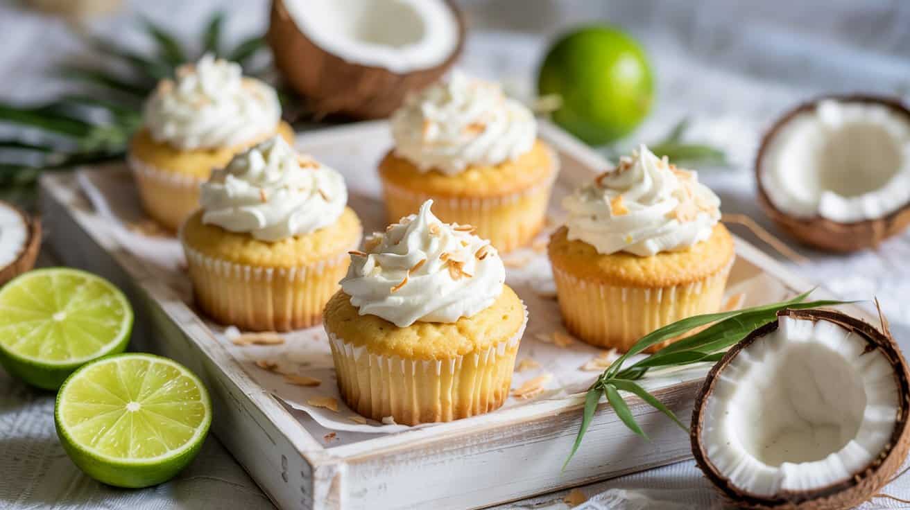 8 coconut lime cupcakes a tropical theme 0neQ21dKQn jyoIscByHTg uSYq5ItkS9GVeof7TOVHZQ