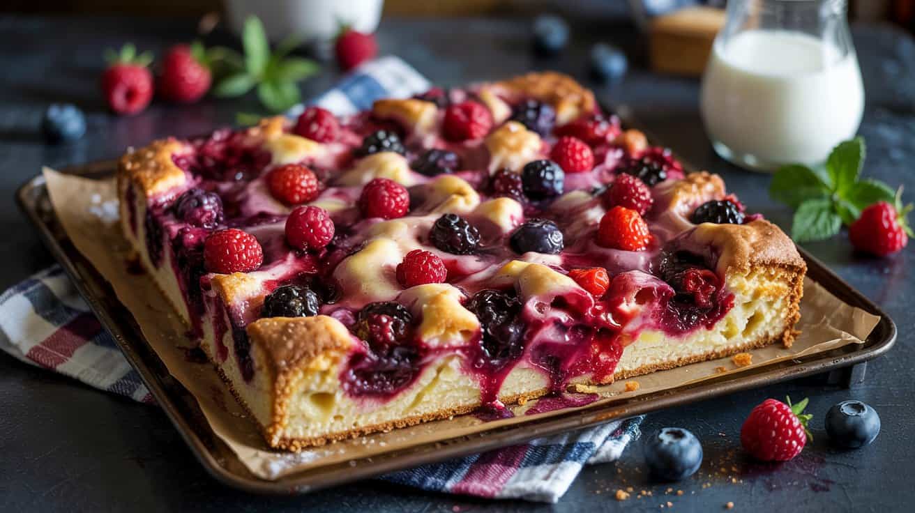 8 mixed berry buttermilk sheet cake a vi cmmg80M2QQGOgOu86W1jjw 1UcFlo46SoK 3m1K2QjQOw