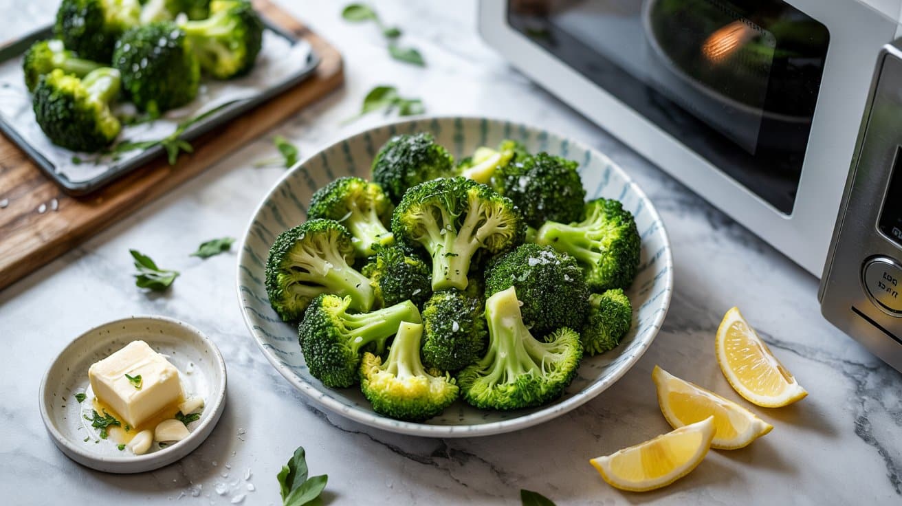 1 microwave steamed broccoli with garlic dZBi3GjwS2Ow ND1PZMssw BseT8AgATtaOpX Bqh37Dg