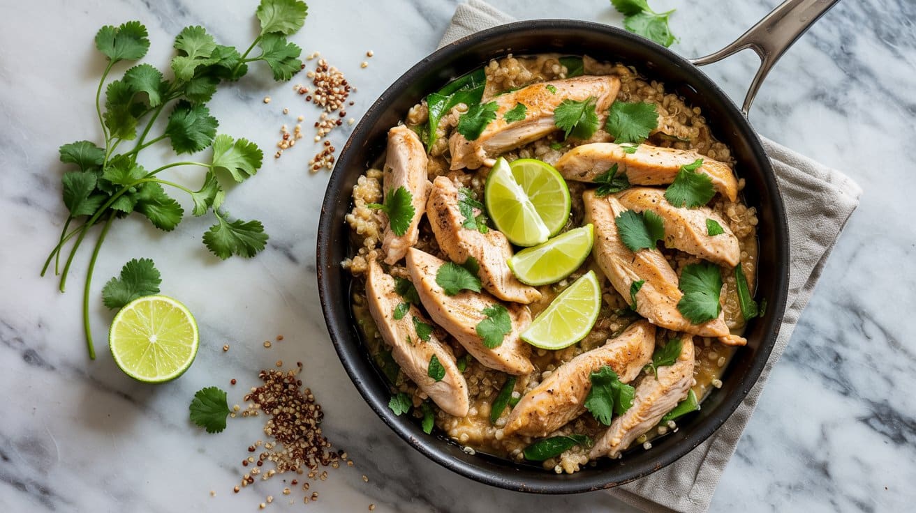 10 cilantro lime chicken skillet with qu ZYw0W5JSlyNR61 f nvUA PVhNE3H6SQiFQ w8IJr45A