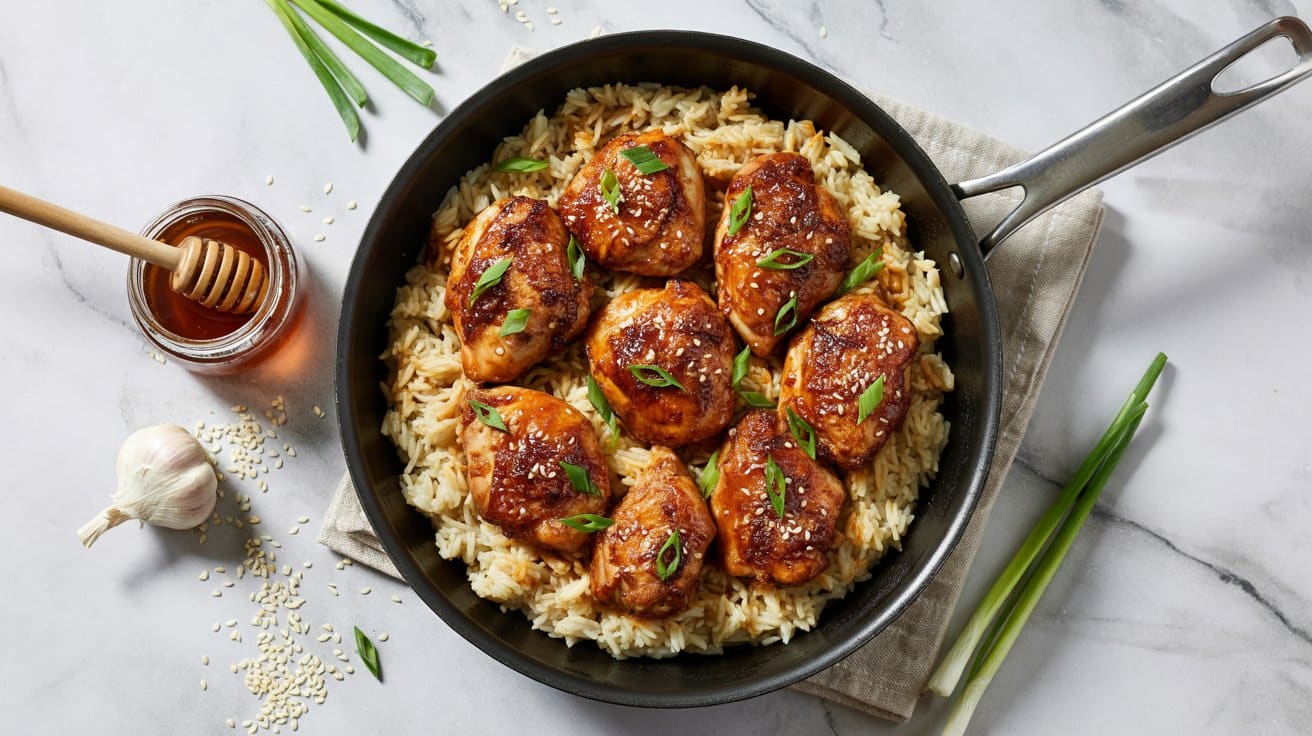 10 honey garlic chicken and rice skillet dJ2 S32DQIu1fqOJ8tQF5Q 6VrMIE5CQvepjvQoV7hLCg