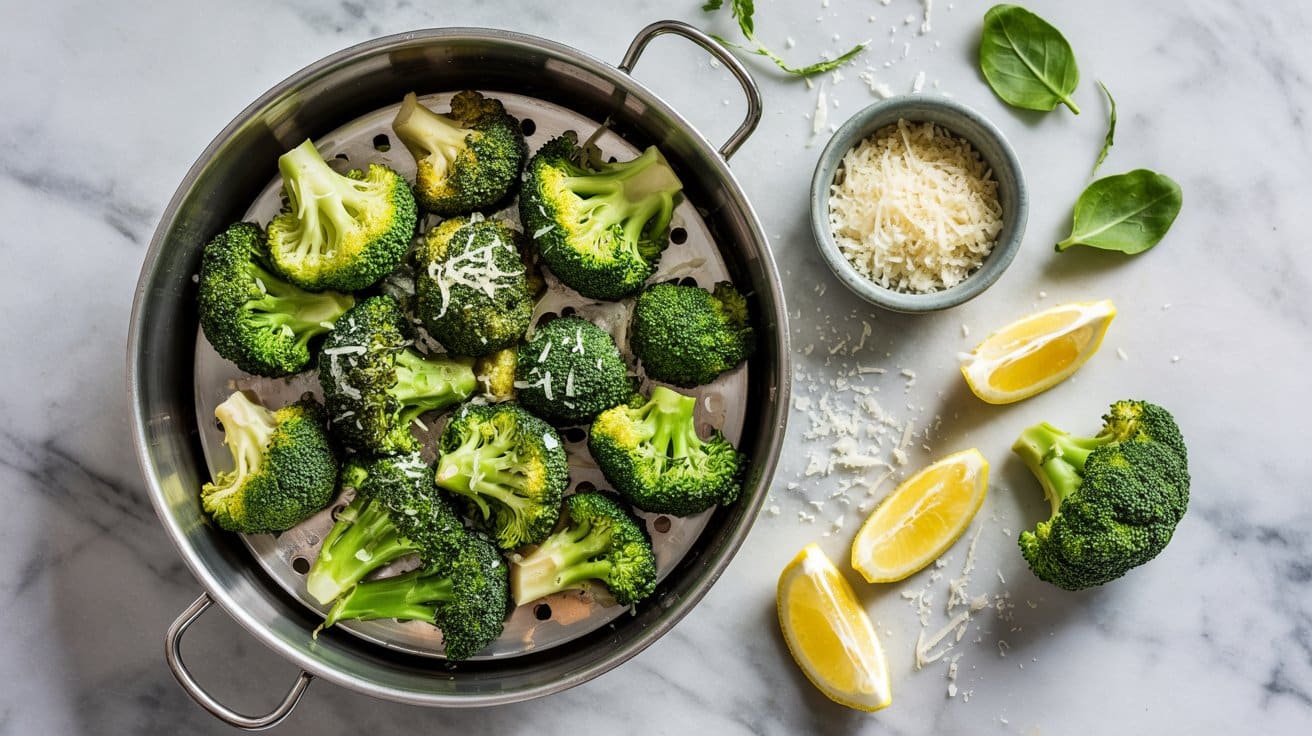 11 steamed broccoli with lemon and parme wNdiOnQZRQmunZUo3jActA EaxWepNvRwGdP3bnJjzCeg