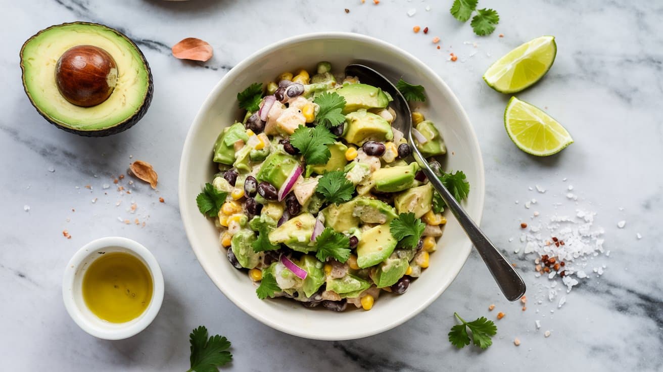 13 creamy avocado and black bean salad a DSsy4PV7SNWfsoa6SNElXg K8mdyGTFTnC1PSeXC 81Rw