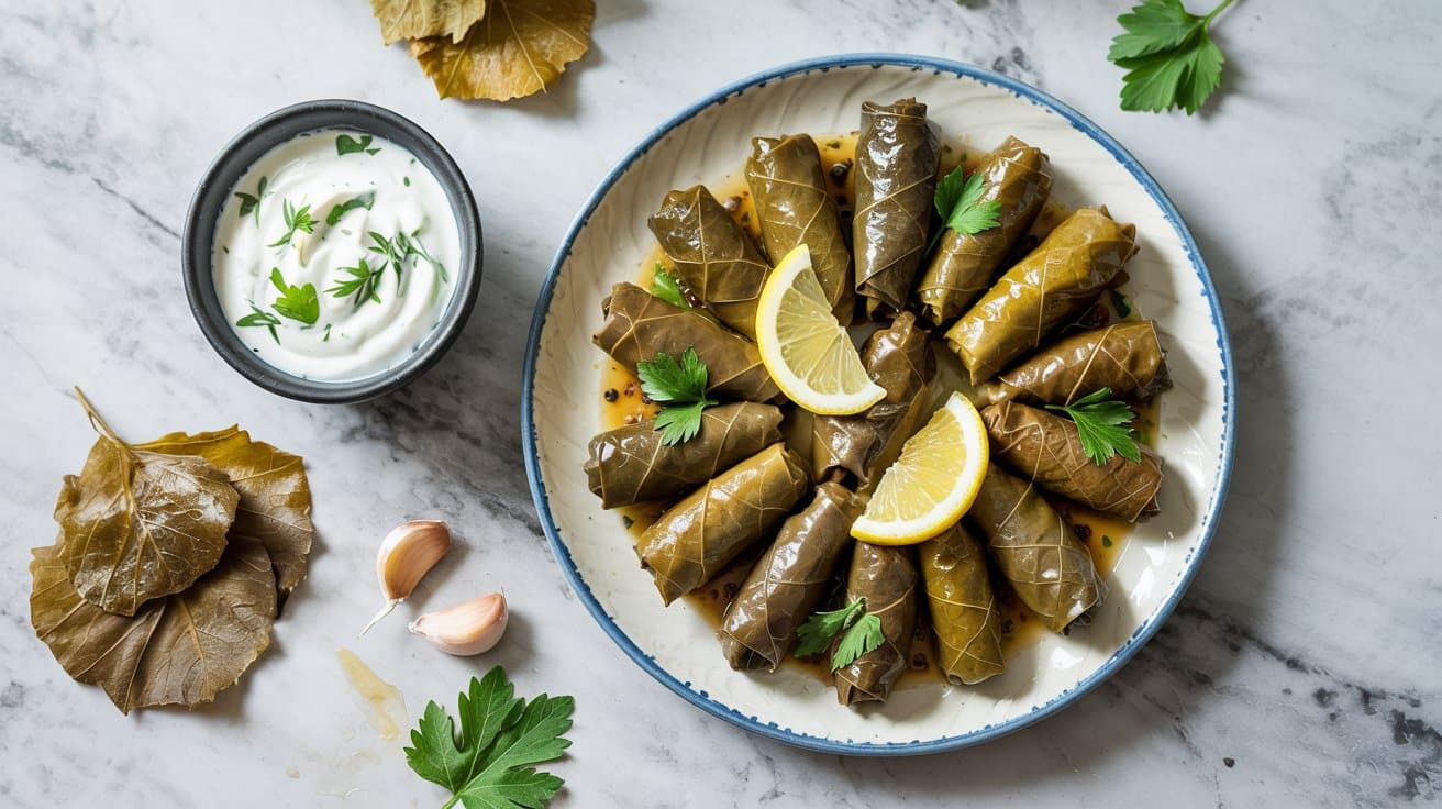 13 stuffed grape leaves dolmas a bright mLsrzputSRONlJjzSmLmSQ 0jGILoWiQuyWCqn3zqhWKA