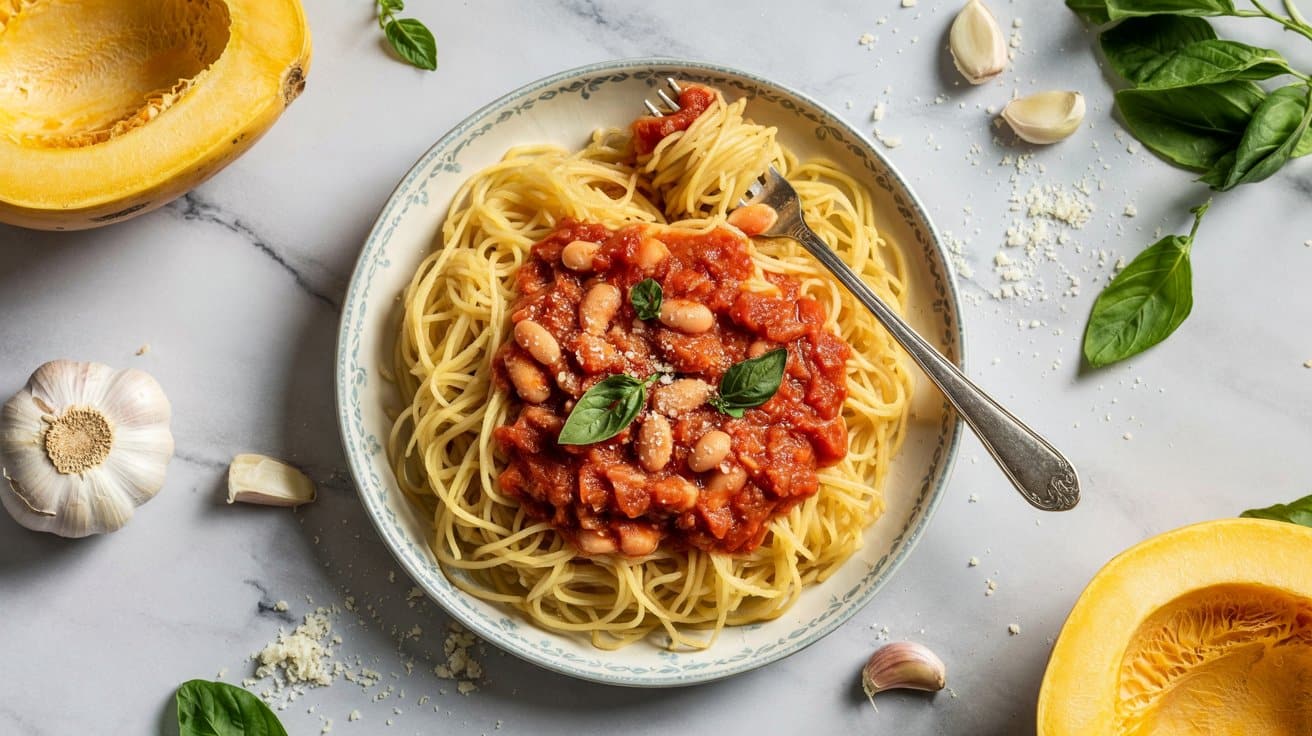 14 spaghetti squash with white bean toma YgAEhtZqSl2c85pVbKT9mg MMHz9RuRRXqF0sXtFF2XIg