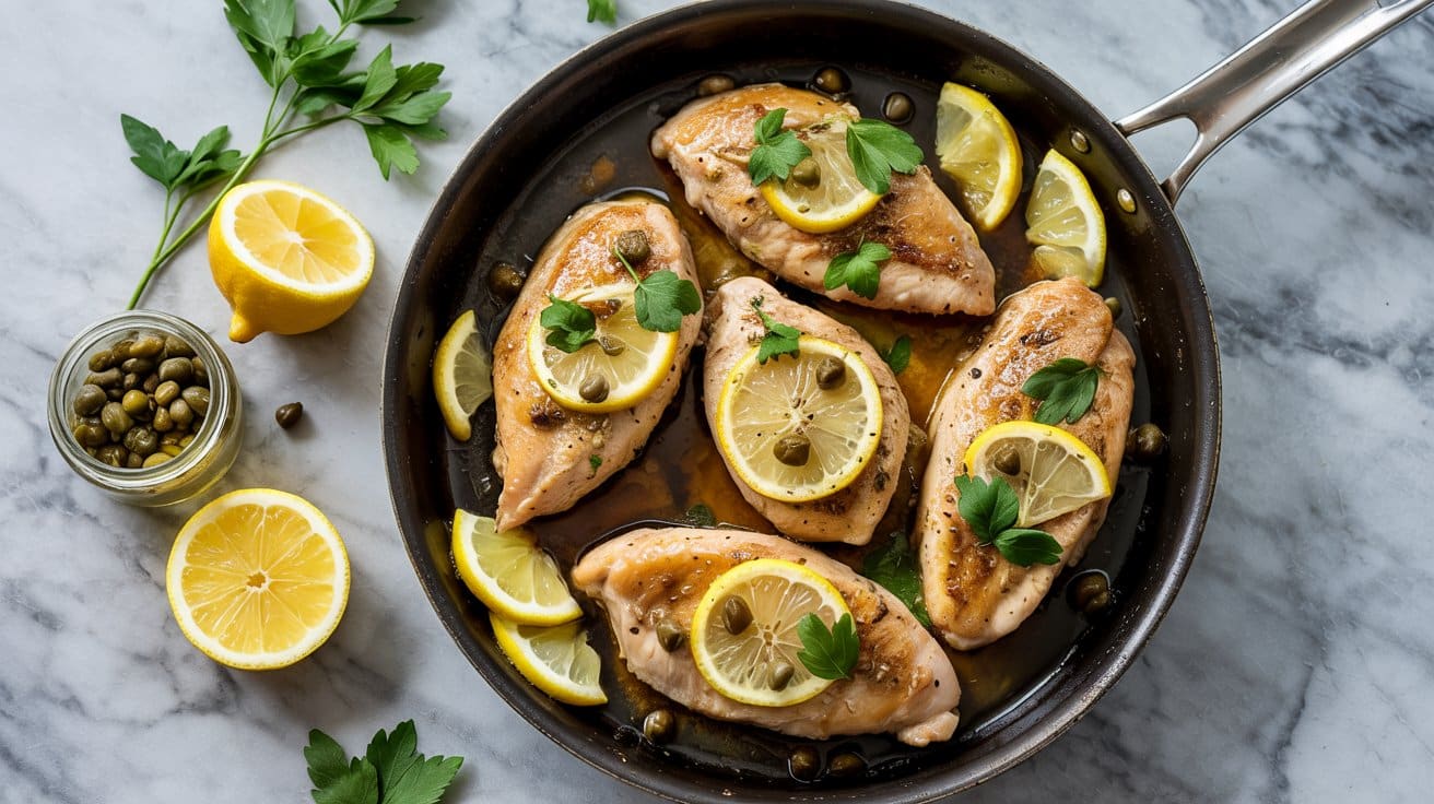 15 chicken piccata skillet with capers a tzVOe0KdTkGSlhN5RBeV0A c8E3h6rRRHm u yBiz5Bhw