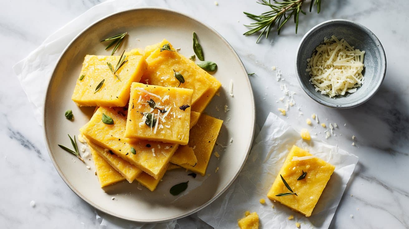 15 polenta squares with parmesan and her IXX0n7TBSEyecoEdfPxaVQ NQo7xHDHS3K1sAJ t1dRtw