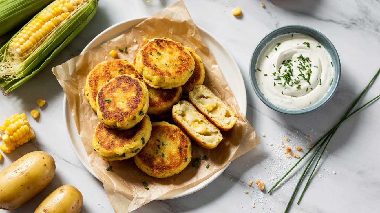 16 corn potato cakes a bright top down f mIcEpRN7S1qEdgPK9BwHng I1af6Gb RTmTqgIG9CYhaw
