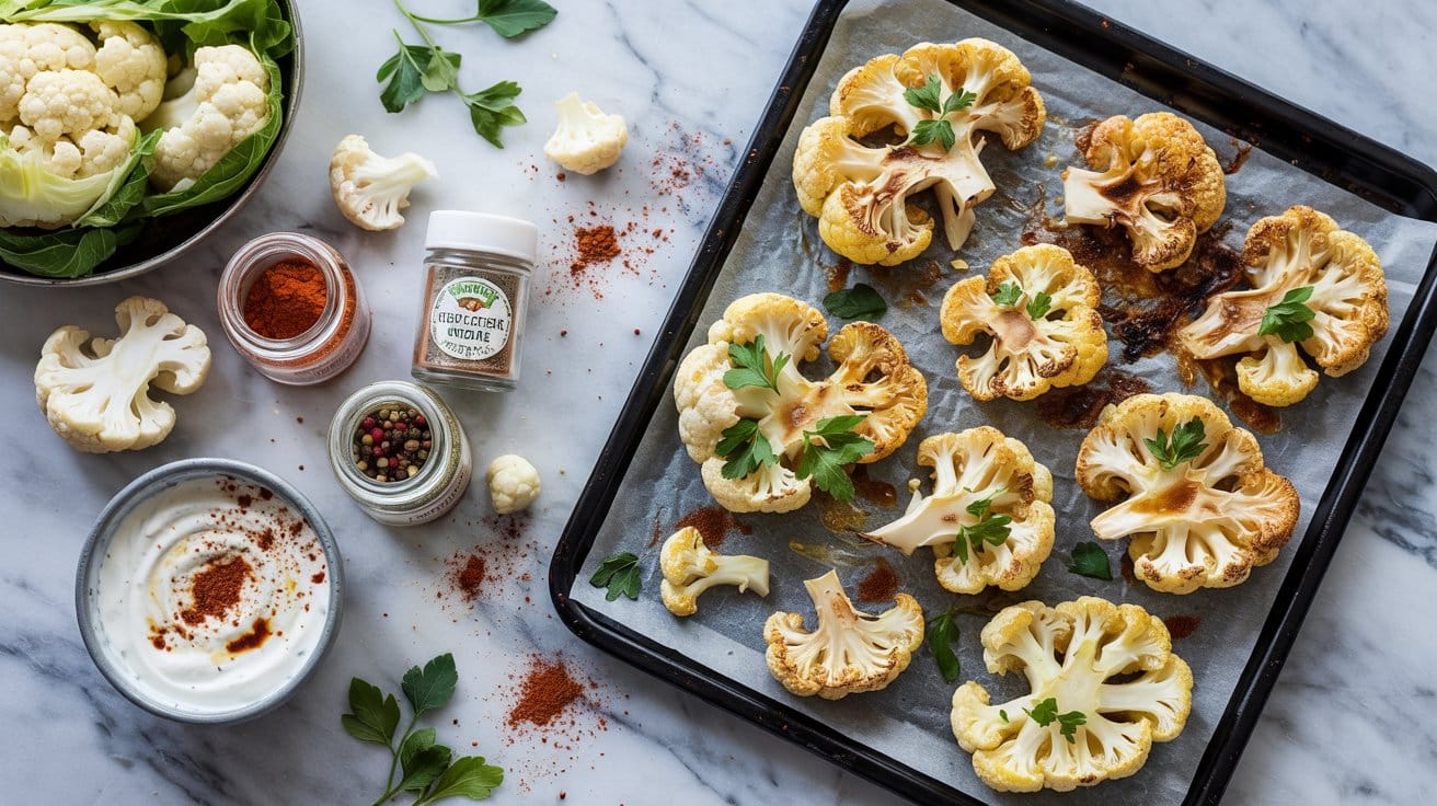 17 roasted spiced cauliflower steaks a b M9VONzRvSBe1NqiGIYxdng lG8QliUjQCCx0Z34mS5DDg
