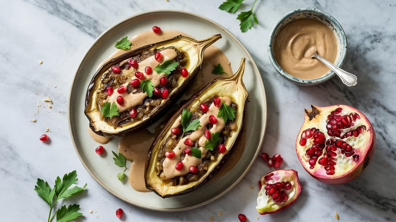 2 roasted eggplant with tahini and pomeg sokQy3EGTvijbs6FEey aA S7xyShR2RvqjvB7SPENgtw