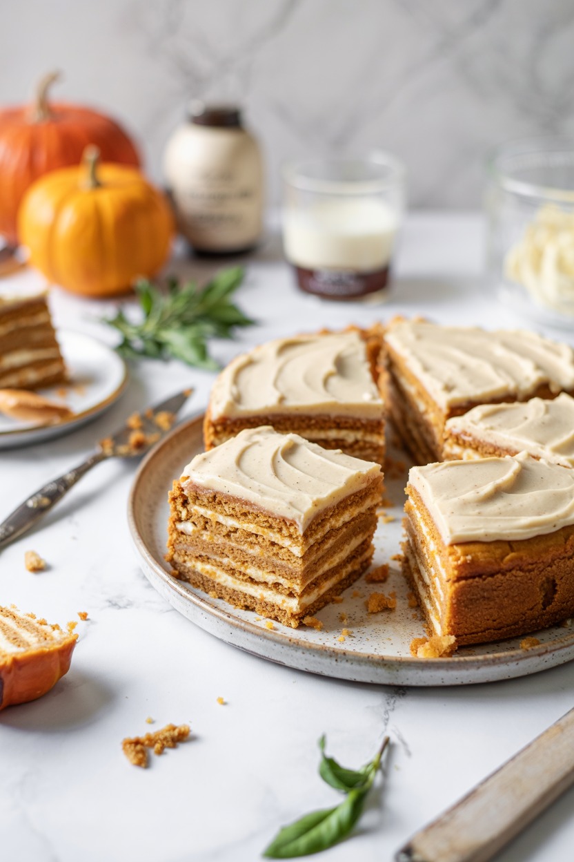 Pumpkin Spice Sheetcake with Maple Frosting