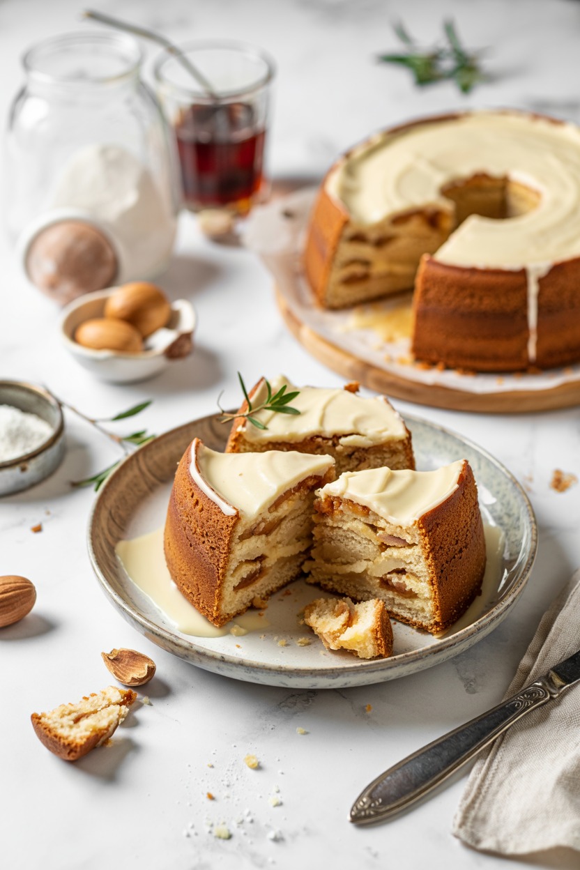 Almond Cake with Amaretto Glaze