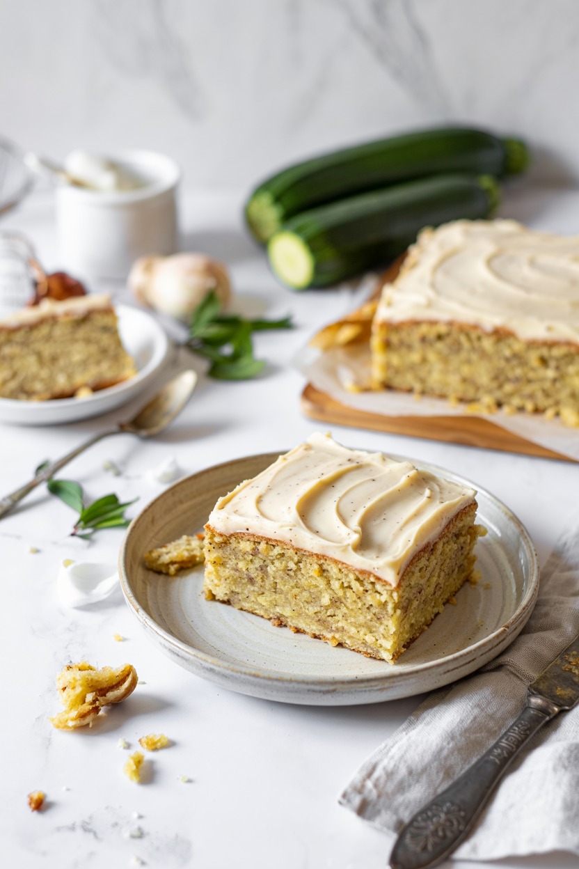 Zucchini Sheetcake with Cinnamon Frosting
