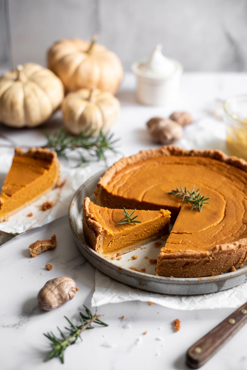 Pumpkin Pie with Gingersnap Crust