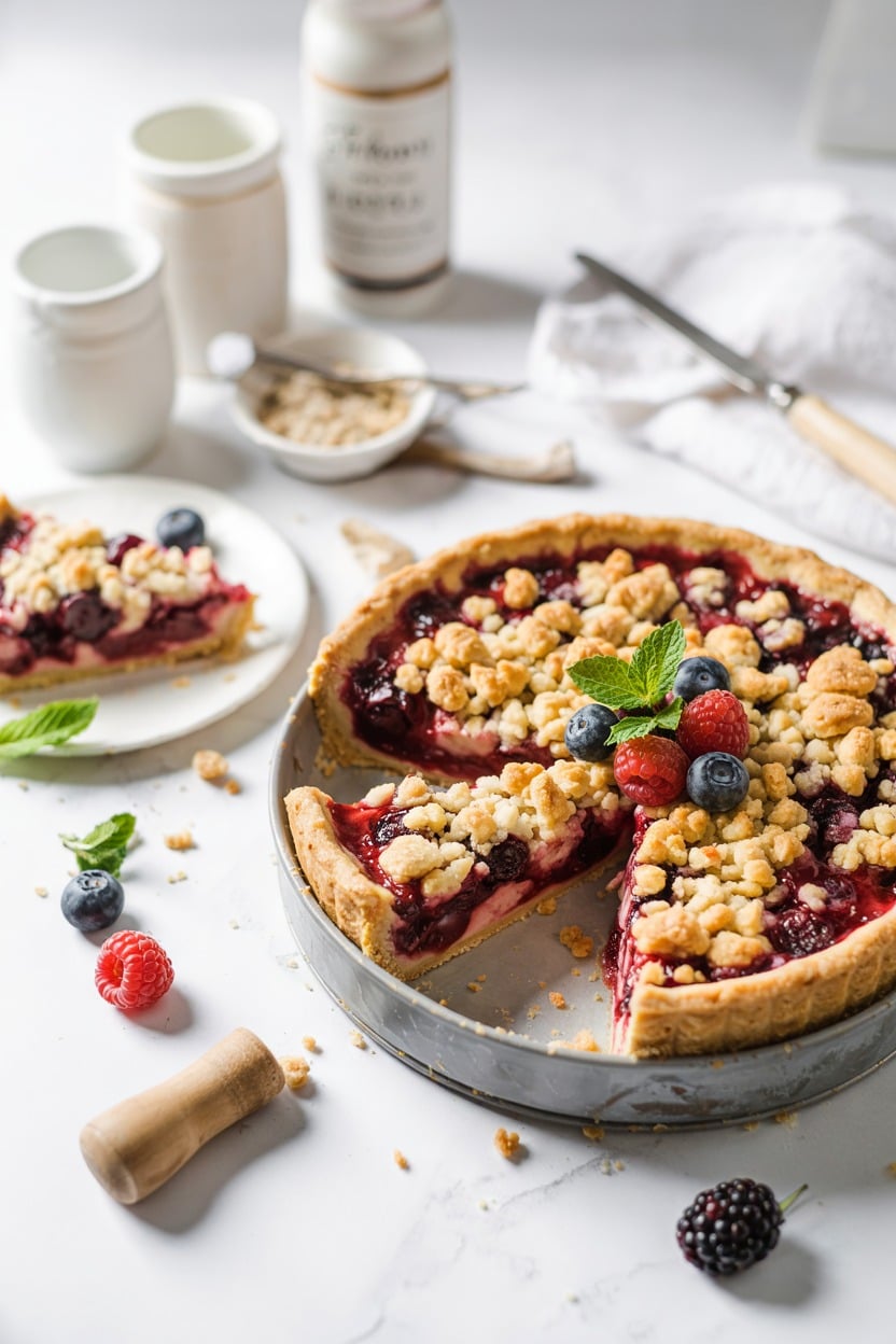 Mixed Berry Crumble Pie