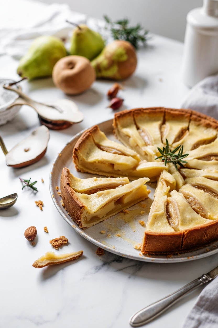 Pear and Almond Pie with Full Crust