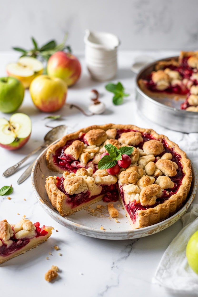 Apple Cranberry Pie with Streusel Topping