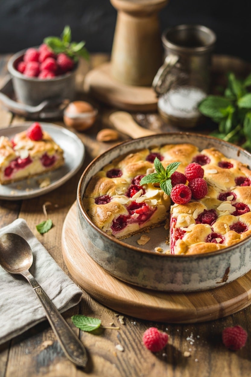Raspberry Almond Tray Bake