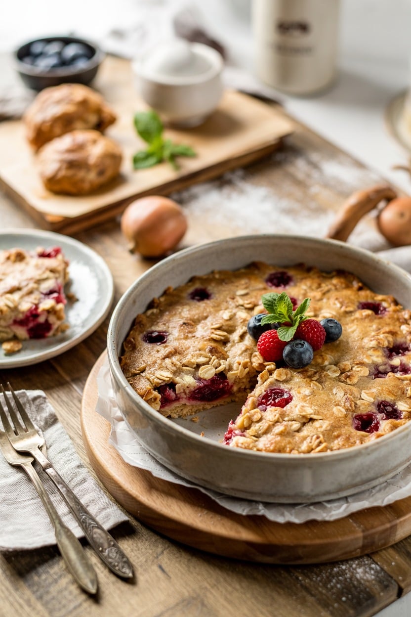 Oatmeal Cranberry Tray Bake