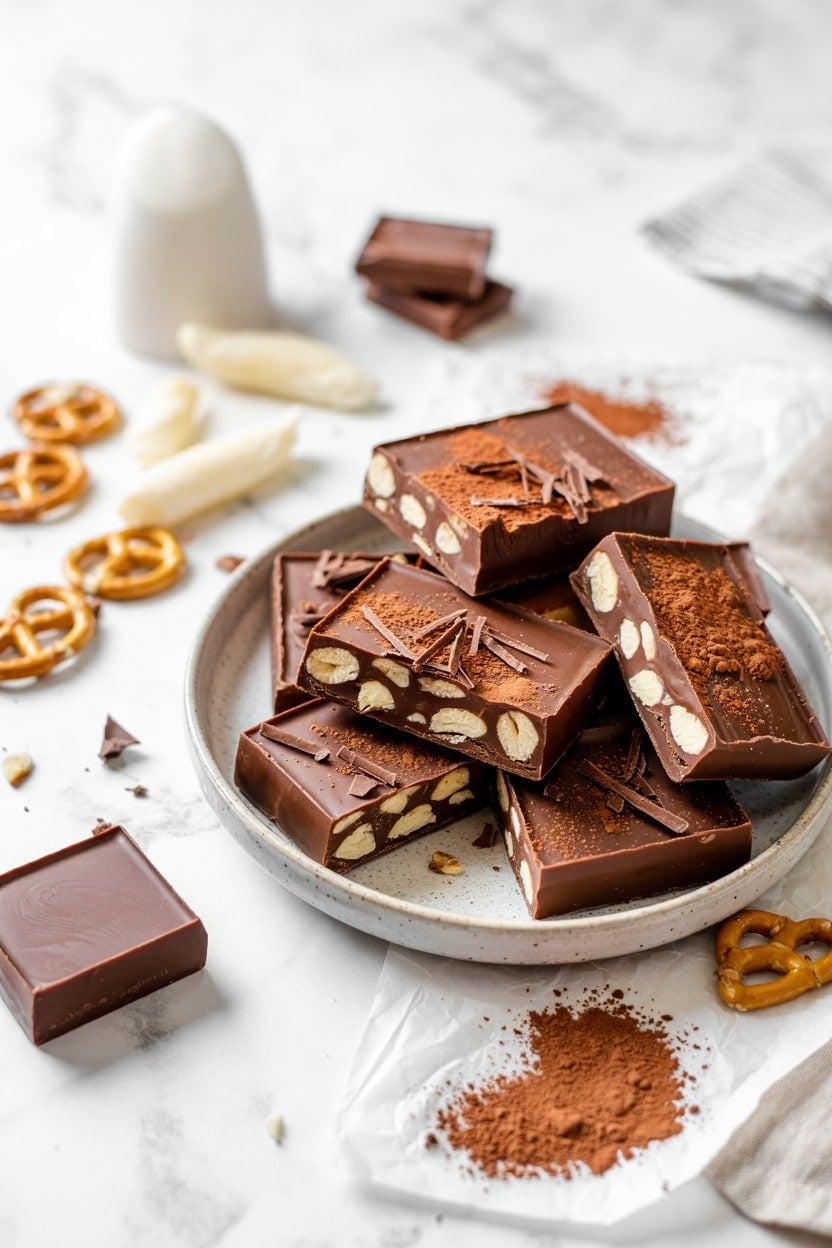 Salted Pretzel Chocolate Bars