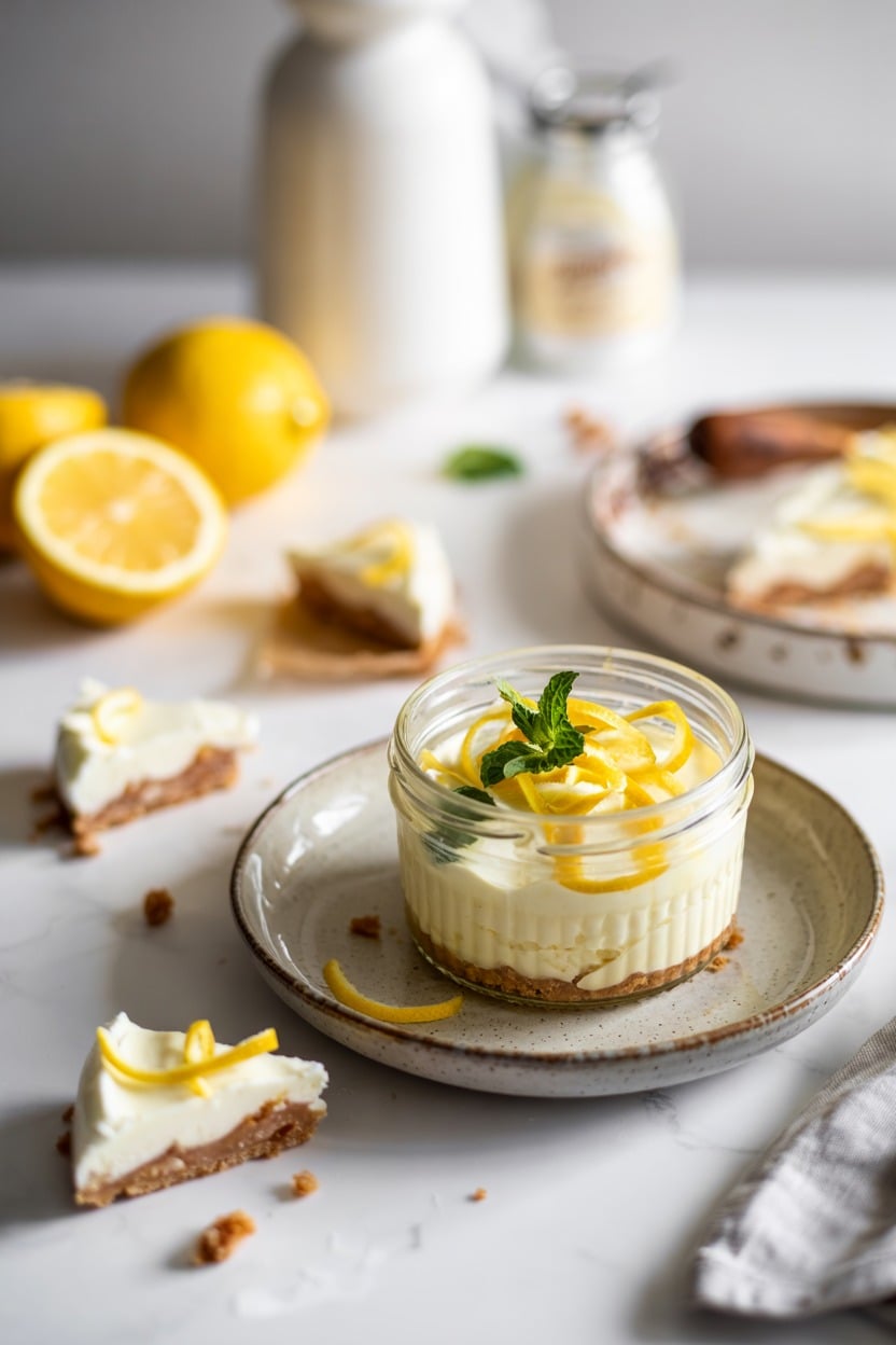 No-Bake Lemon Mascarpone Cheesecake Jar
