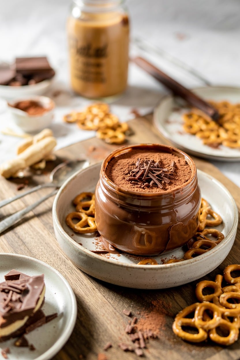 Peanut Butter Chocolate Pretzel Jar