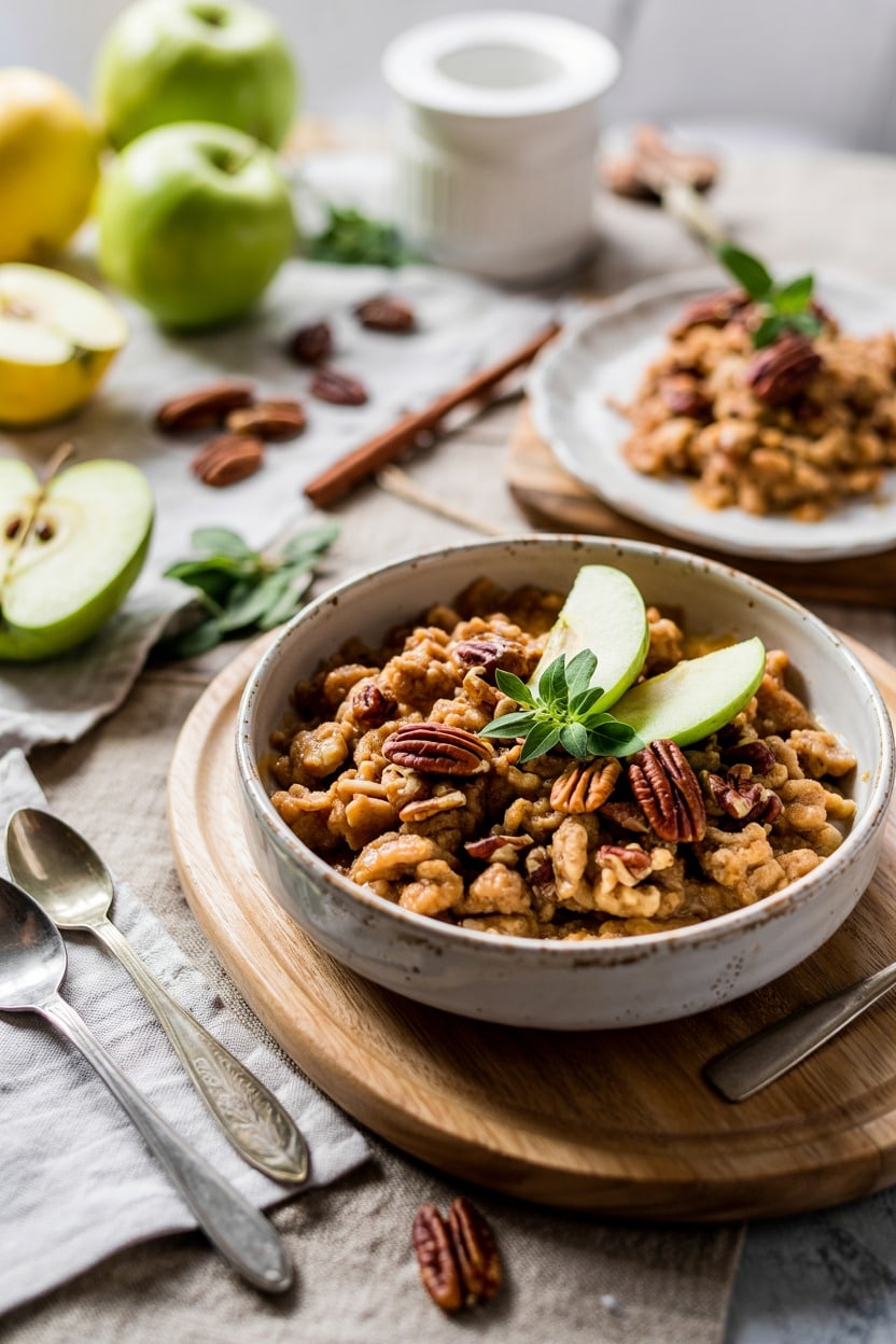 Gluten-Free Apple Crisp with Cinnamon and Pecans