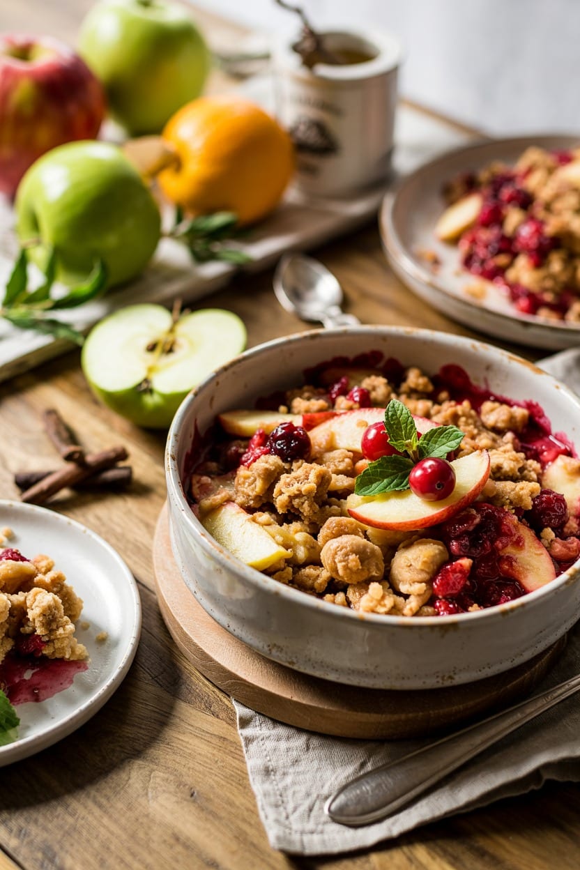 Apple and Cranberry Crisp with Clove and Orange Zest