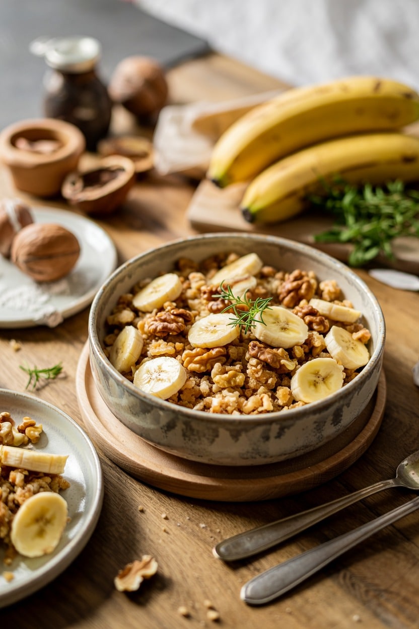 Banana and Walnut Crumble