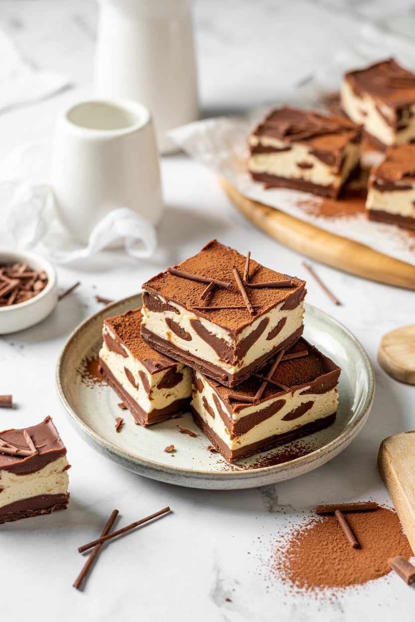 Chocolate Swirl Frozen Cheesecake Bars (Taste of Home)