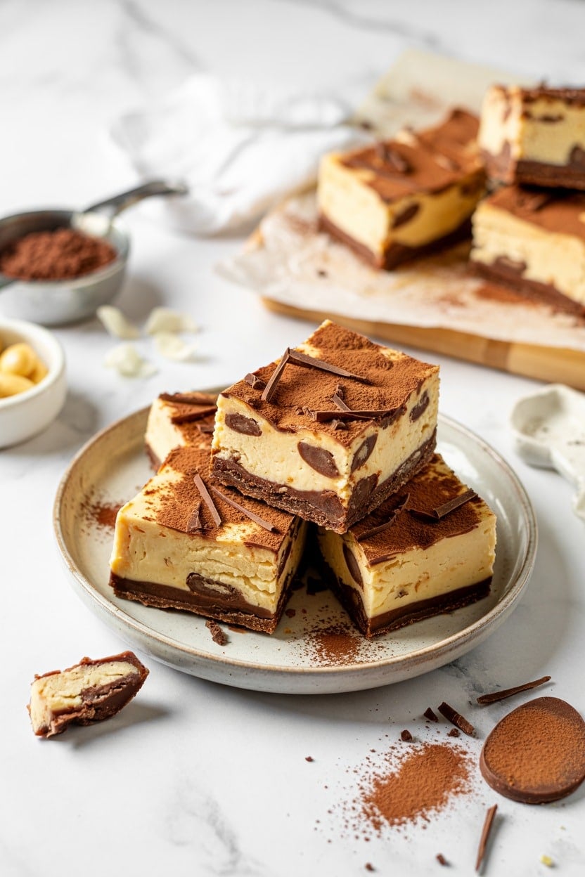 Chocolate Chip Cookie Dough Frozen Cheesecake Bars (Cookie and Kate)
