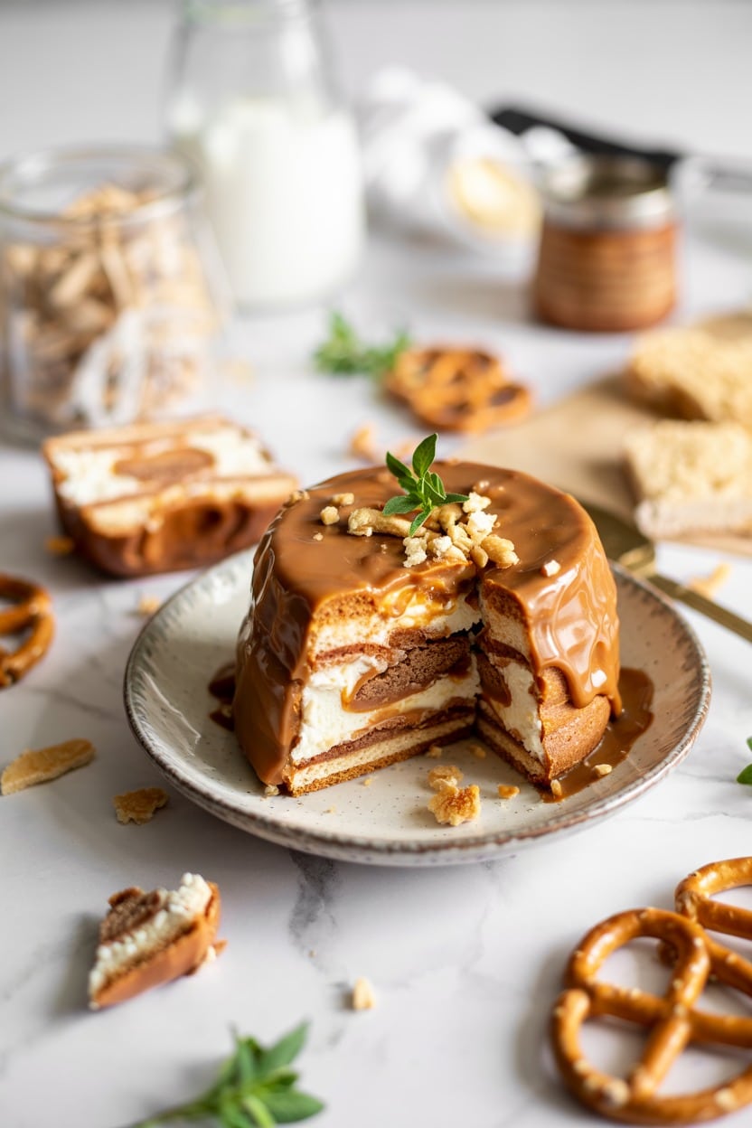 Salted Caramel Pretzel Mug Cake