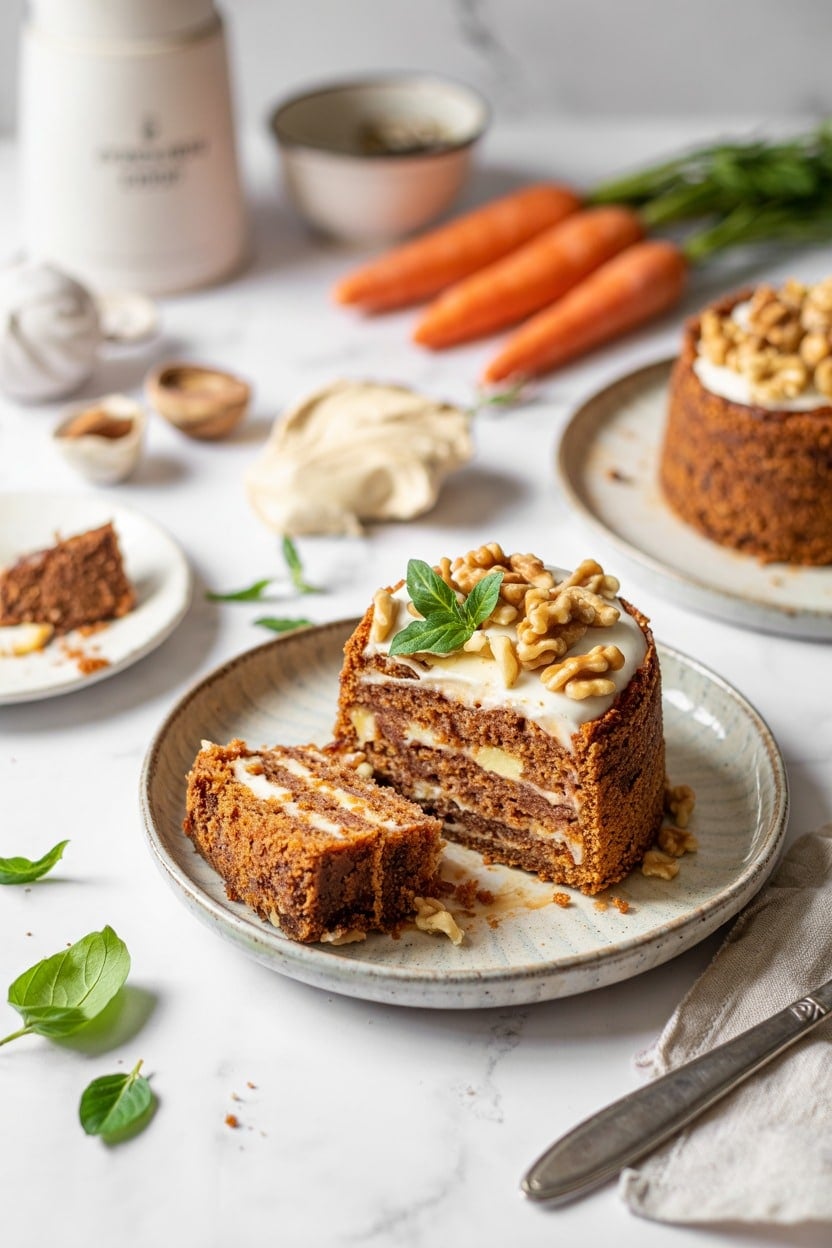 Carrot Cake Mug Cake with Walnut Crunch