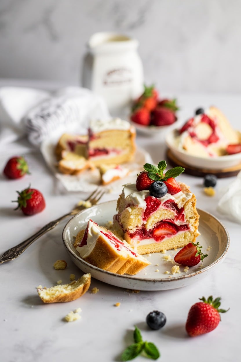 Strawberry Shortcake Mug Cake