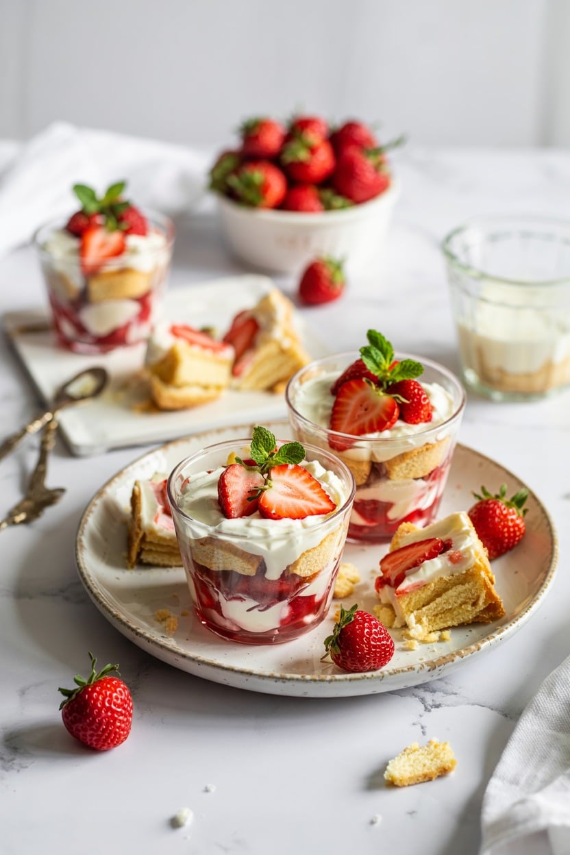 Strawberry Shortcake Parfait Cups