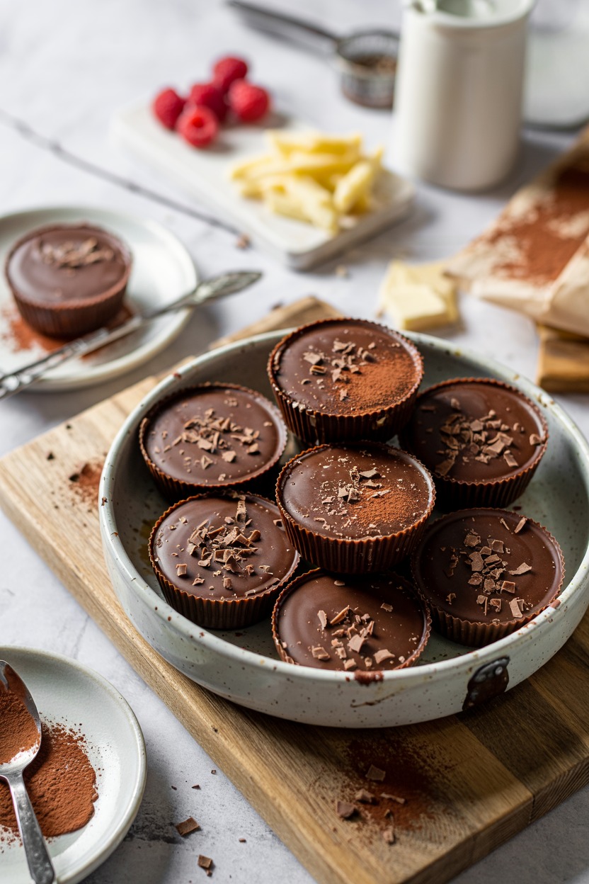 Raspberry & Dark Chocolate Ganache Cups